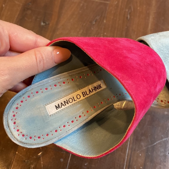 5” blue and pink Manolo blahnik size 39 - Picture 4 of 5
